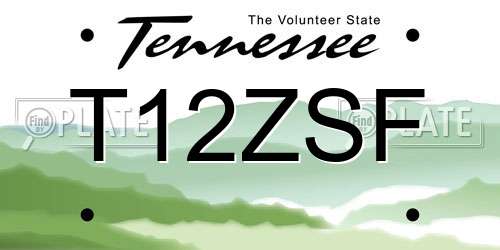 T12ZSF Tennessee License Plate