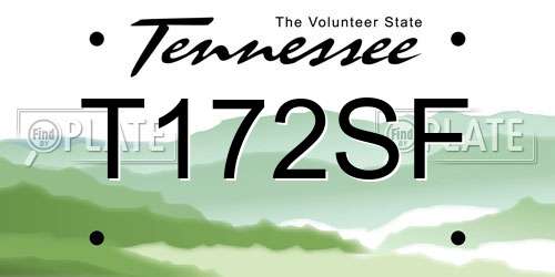 T172SF Tennessee License Plate