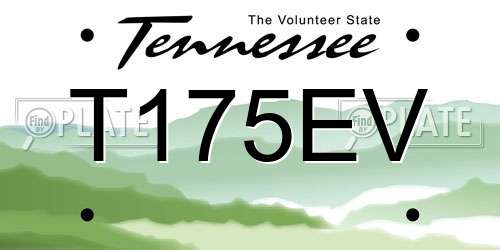 T175EV Tennessee License Plate