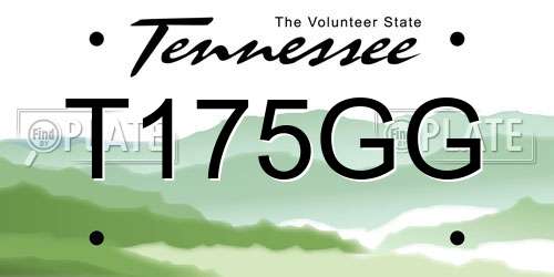 T175GG Tennessee License Plate