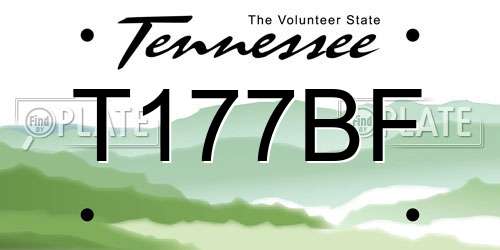 T177BF Tennessee License Plate