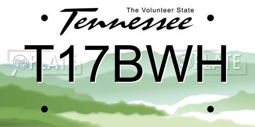 T17BWH Tennessee License Plate