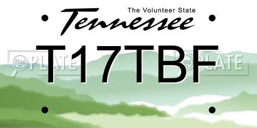 T17TBF Tennessee License Plate