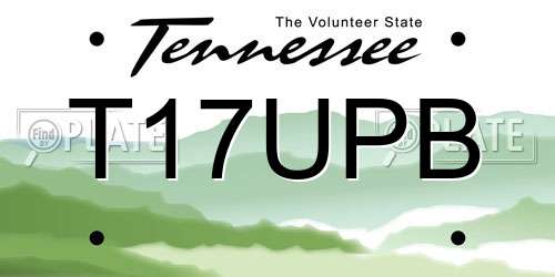 T17UPB Tennessee License Plate