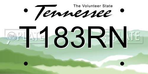 T183RN Tennessee License Plate
