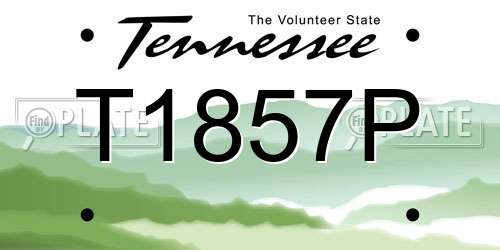 T1857P Tennessee License Plate