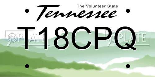 T18CPQ Tennessee License Plate