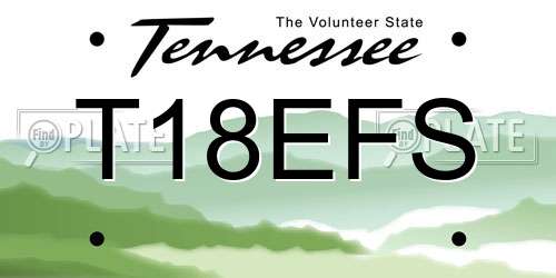 T18EFS Tennessee License Plate