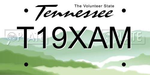 T19XAM Tennessee License Plate
