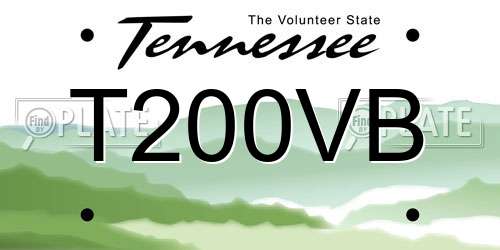 T200VB Tennessee License Plate