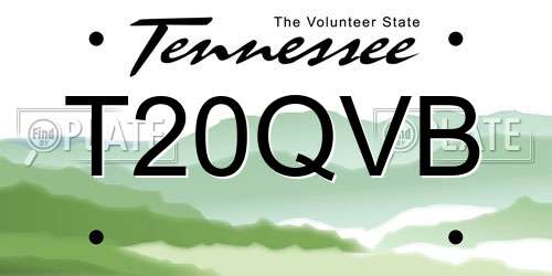 T20QVB Tennessee License Plate