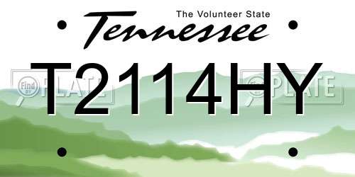 T2114HY Tennessee License Plate