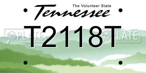 T2118T Tennessee License Plate