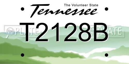 T2128B Tennessee License Plate