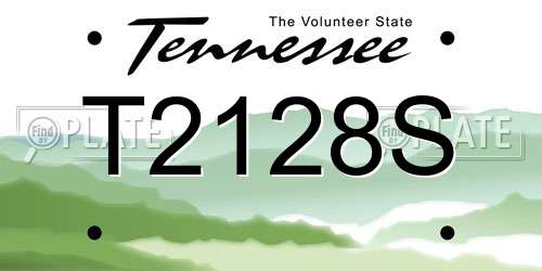 T2128S Tennessee License Plate