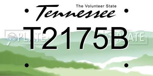 T2175B Tennessee License Plate