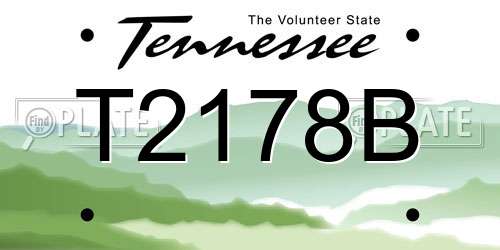T2178B Tennessee License Plate