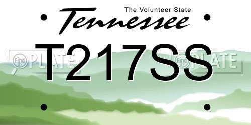 T217SS Tennessee License Plate