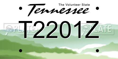 T2201Z Tennessee License Plate