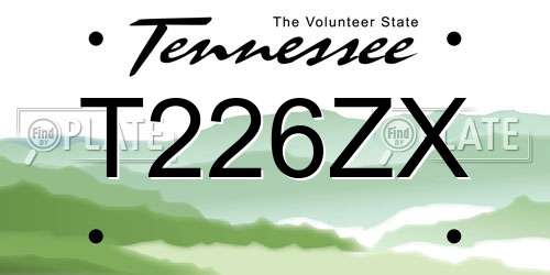 T226ZX Tennessee License Plate