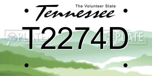 T2274D Tennessee License Plate