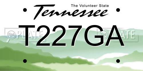 T227GA Tennessee License Plate