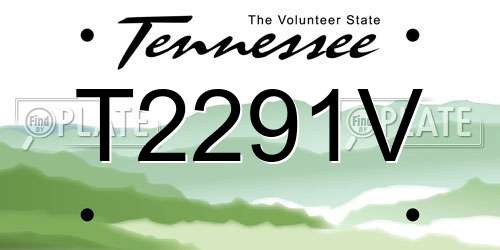 T2291V Tennessee License Plate