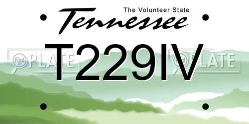 T229IV Tennessee License Plate