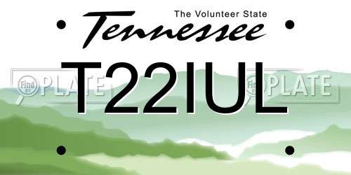 T22IUL Tennessee License Plate