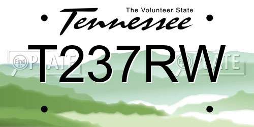 T237RW Tennessee License Plate