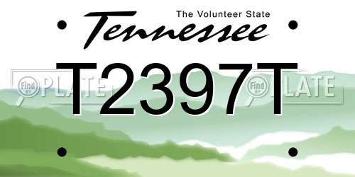 T2397T Tennessee License Plate