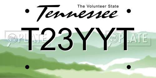T23YYT Tennessee License Plate