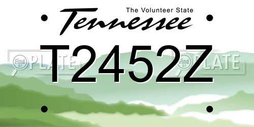 T2452Z Tennessee License Plate