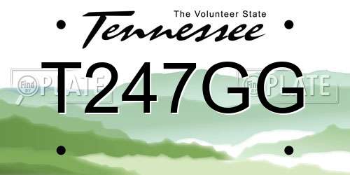 T247GG Tennessee License Plate