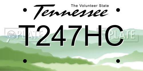 T247HC Tennessee License Plate