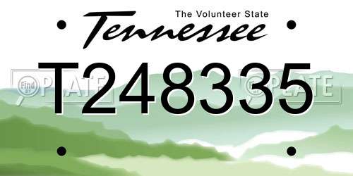 T248335 Tennessee License Plate