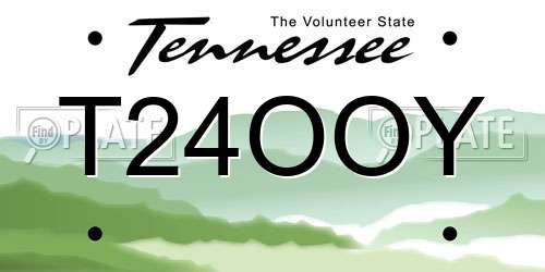 T24OOY Tennessee License Plate