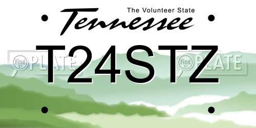 T24STZ Tennessee License Plate