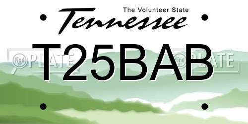 T25BAB Tennessee License Plate