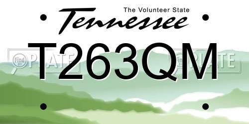 T263QM Tennessee License Plate