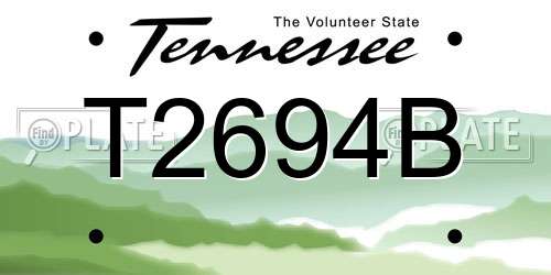 T2694B Tennessee License Plate
