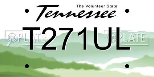 T271UL Tennessee License Plate