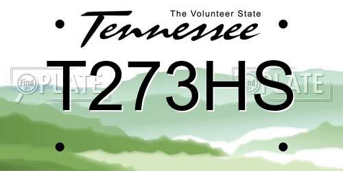 T273HS Tennessee License Plate