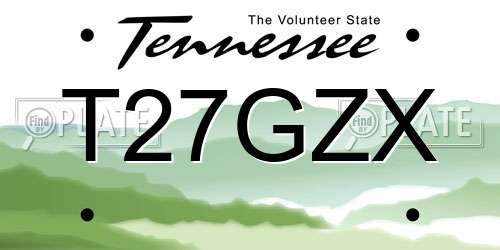 T27GZX Tennessee License Plate