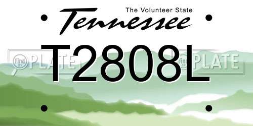 T2808L Tennessee License Plate