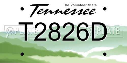 T2826D Tennessee License Plate
