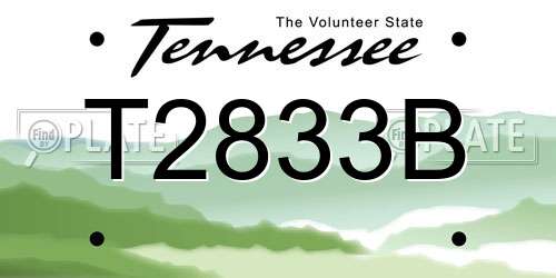 T2833B Tennessee License Plate