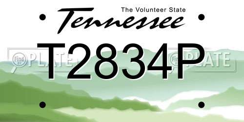 T2834P Tennessee License Plate