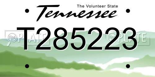 T285223 Tennessee License Plate