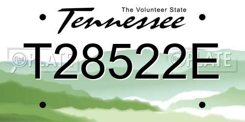 T28522E Tennessee License Plate